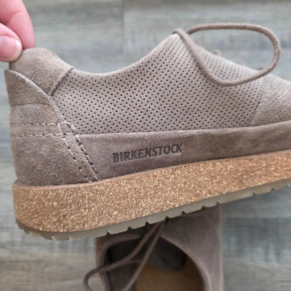 Birkenstock Honnef Light Gray Taupe Suede Sneakers Size 40L 9W 7M Low Top